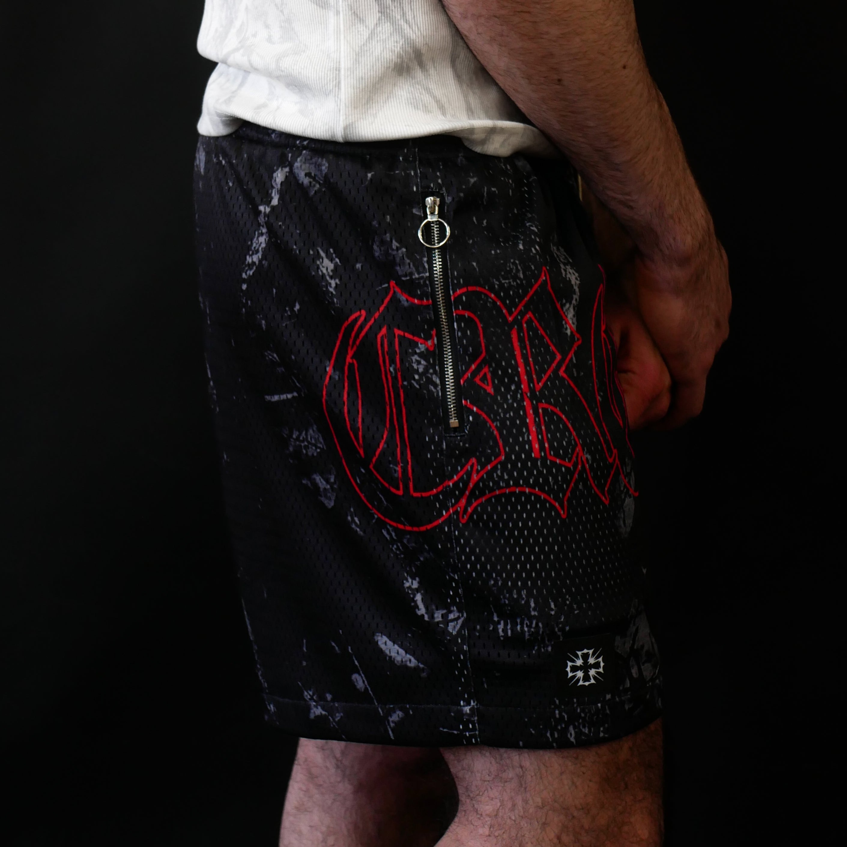 MIDNIGHT-CAMO MESH SHORTS